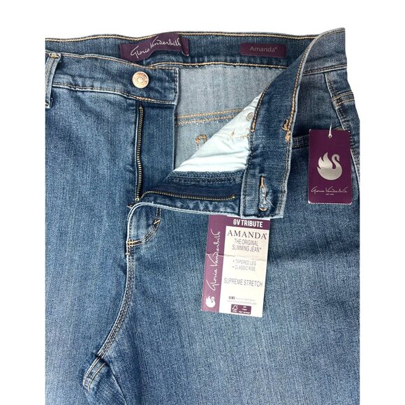 Gloria Vanderbilt Amanda Petite Tapered Leg Size 14 Short Slimming Classic Jeans - Picture 12 of 13